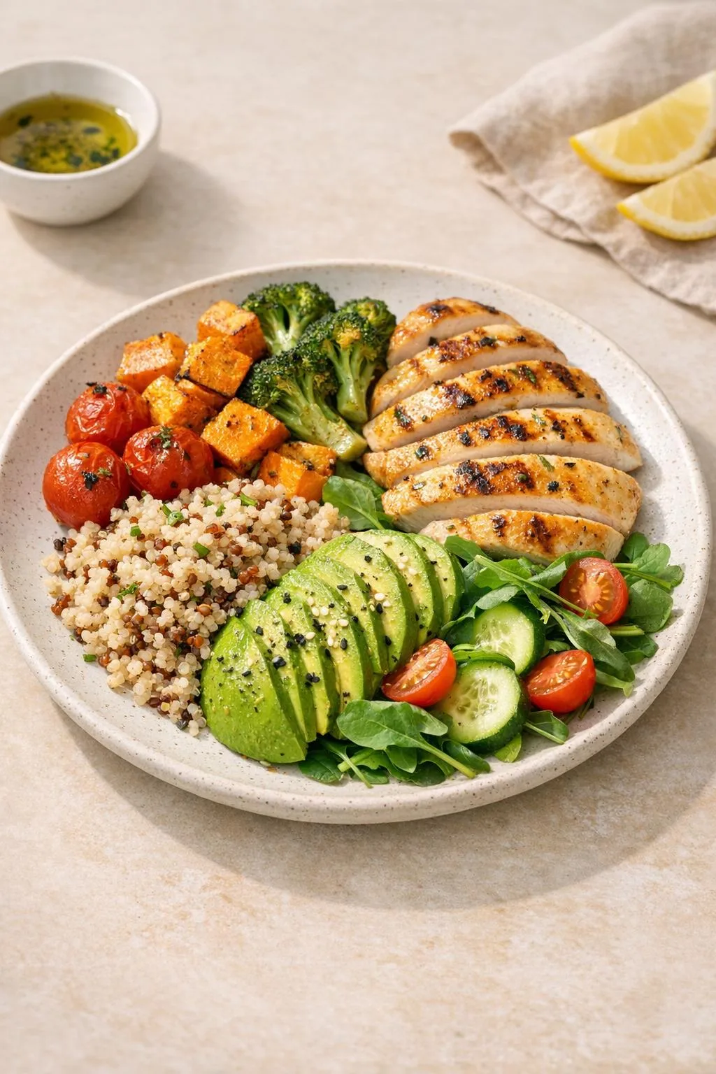 Photo de repas healthy utilisée dans Caltris pour l'analyse nutritionnelle